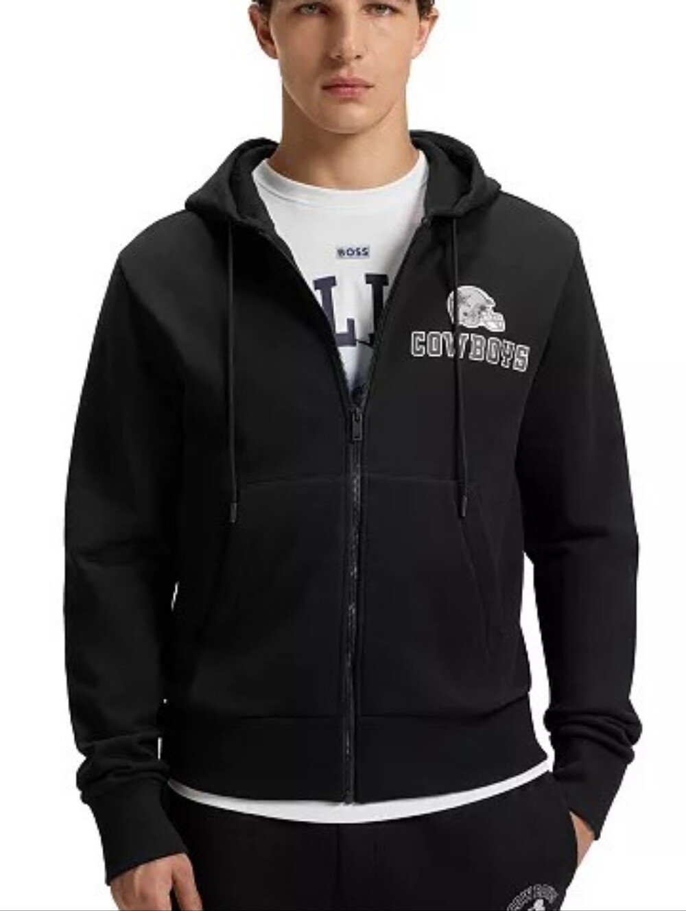 Authentic Boss Cowboys Zip-Up Hooded Sweatshirt